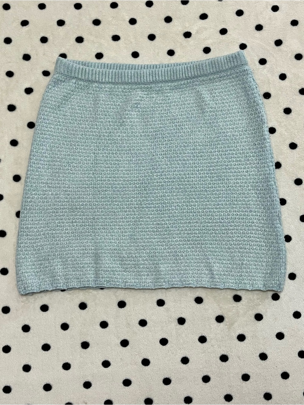 Free People Light Blue Textured Knit Mini Skirt Size L